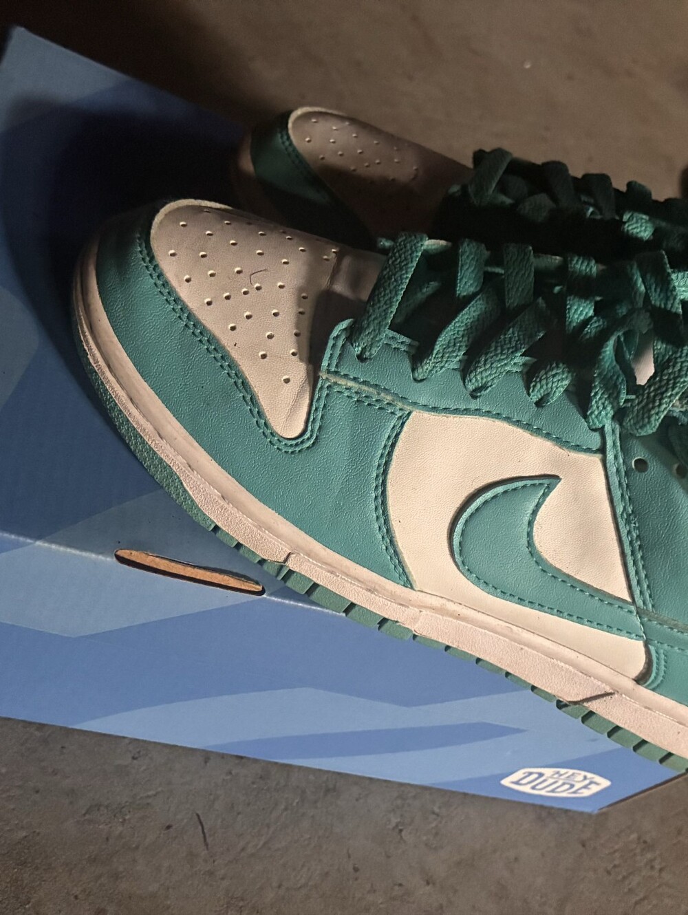 Women’s Teal and White Low-Top Sneakers